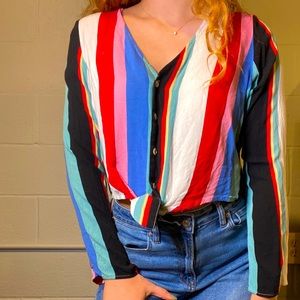 Multicolor Striped Button-up